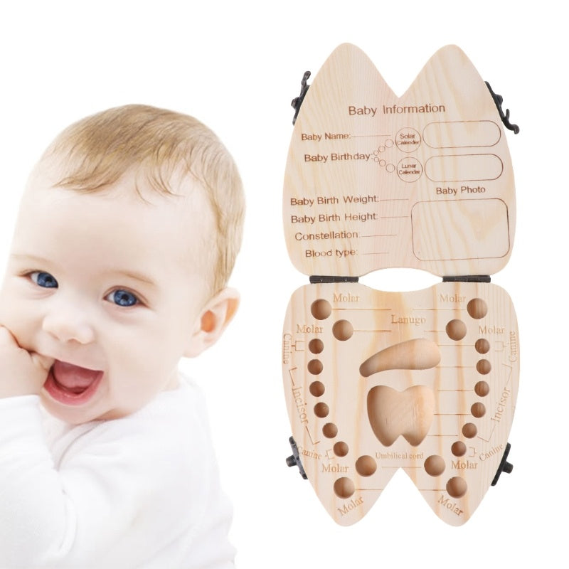 Wooden box for baby teeth – Organizer for storing baby's milk teeth