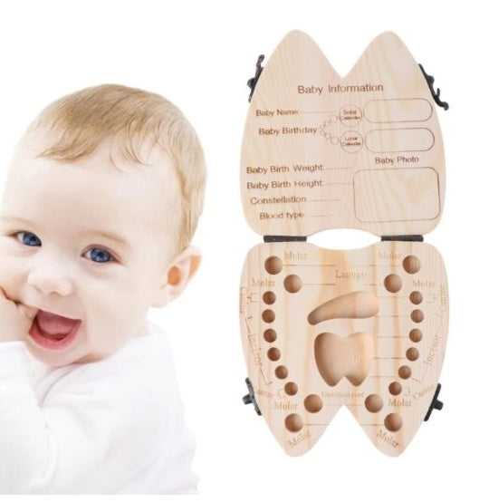 Wooden box for baby teeth – Organizer for storing baby's milk teeth