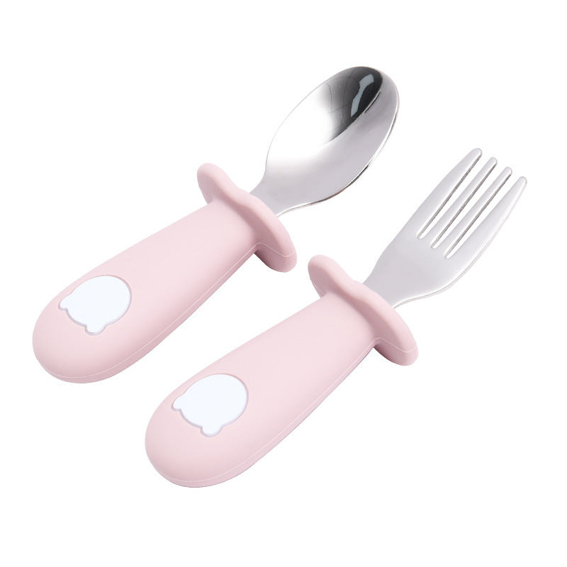 Silicone Baby Spoon – Children's Cutlery with Cartoon Bear Design