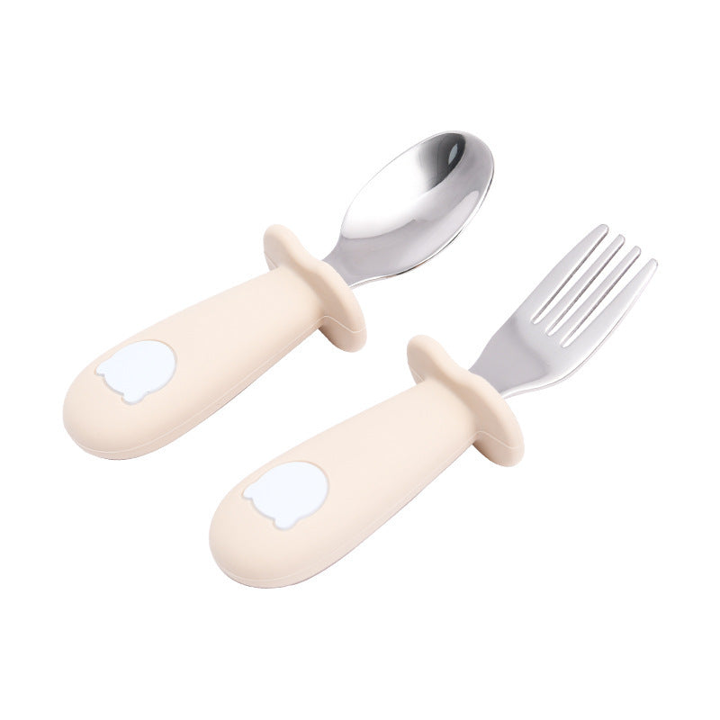 Silicone Baby Spoon – Children's Cutlery with Cartoon Bear Design